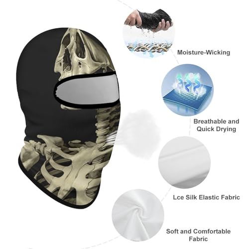 Pasamontaña esquelético para hombre y mujer, máscara facial transpirable con protección solar para senderismo, ciclismo, correr y conducir miniatura 3