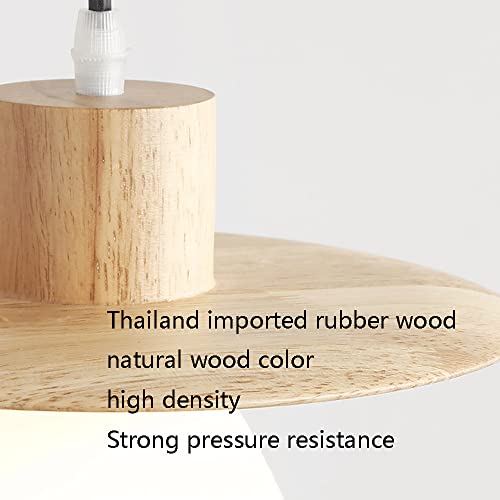 Lustre de restaurant suspension en bois massif, lampe E27 de plafond