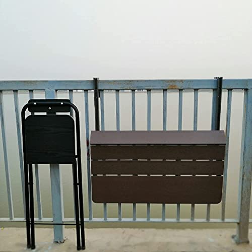 Mesa suspensa para corrimão de varanda, mesa de parede dobrável ao ar livre, mesa de bar de lazer, p