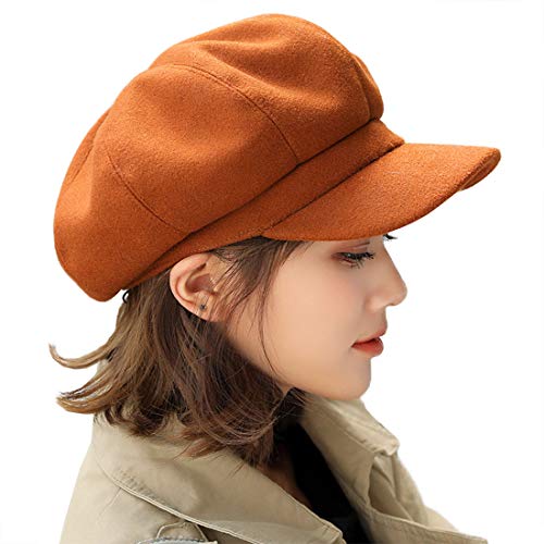 Chapeau d'automne hiver en laine premium style dame chic et casquette à visière