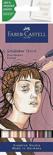 Faber-Castell Goldfaber Sketch Dual-Tip Markers - Portrait, Set of 6