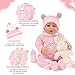 BABESIDE 8 Pcs Reborn Baby Doll Clothes with Bassinet for 17-22 Inch Baby Dolls, Baby Dolls Clothes Doll Accessories Set with Bunny Toy for Newborn Baby Dolls Girl (Not Doll)