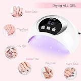 LKE UV LED Nail Lamp, 54W Nail Dryer Gel Nail Curing Lamp UV Light for Gel Nails with 3 Timers LCD Display Smart Sensor USB Plug for Fingernail Toenail - Image 3