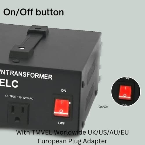 1000 Watt Best International Power Voltage Converter Transformer - Step Up/Down - 110V/220V - With Worldwide Uk/Us/Au/Eu European Plug Adapter - 2 Outlets #TOP5