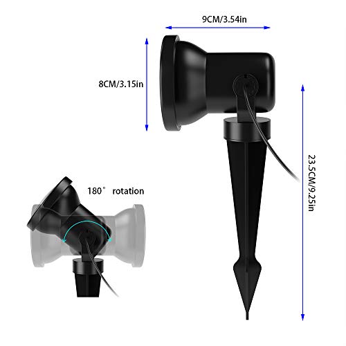 Zodic Color Changing Spotlights Outdoor, 12W Multi-Color & Adjustable 36 Led Ip66 Waterproof Garden Pathway Lights Walls Trees Spotlights With Spike Stand-Set Of 4 #TOP6