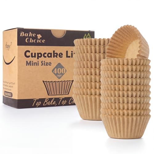 Bake Choice Non-Stick 400pcs Mini Cupcake Liners for...