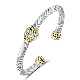 kaluoer Cable Stainless Steel Cuff Bangle