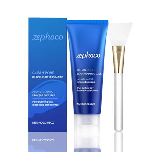 Mascarilla Facial Limpiadora con Arcilla, Quita Puntos Negros Mascarilla, con Aha, Bha, Pha, mascarilla de Barro Hidratante, Refinamiento de Poros y Limpieza, Apto para Todo Tipo de Piel