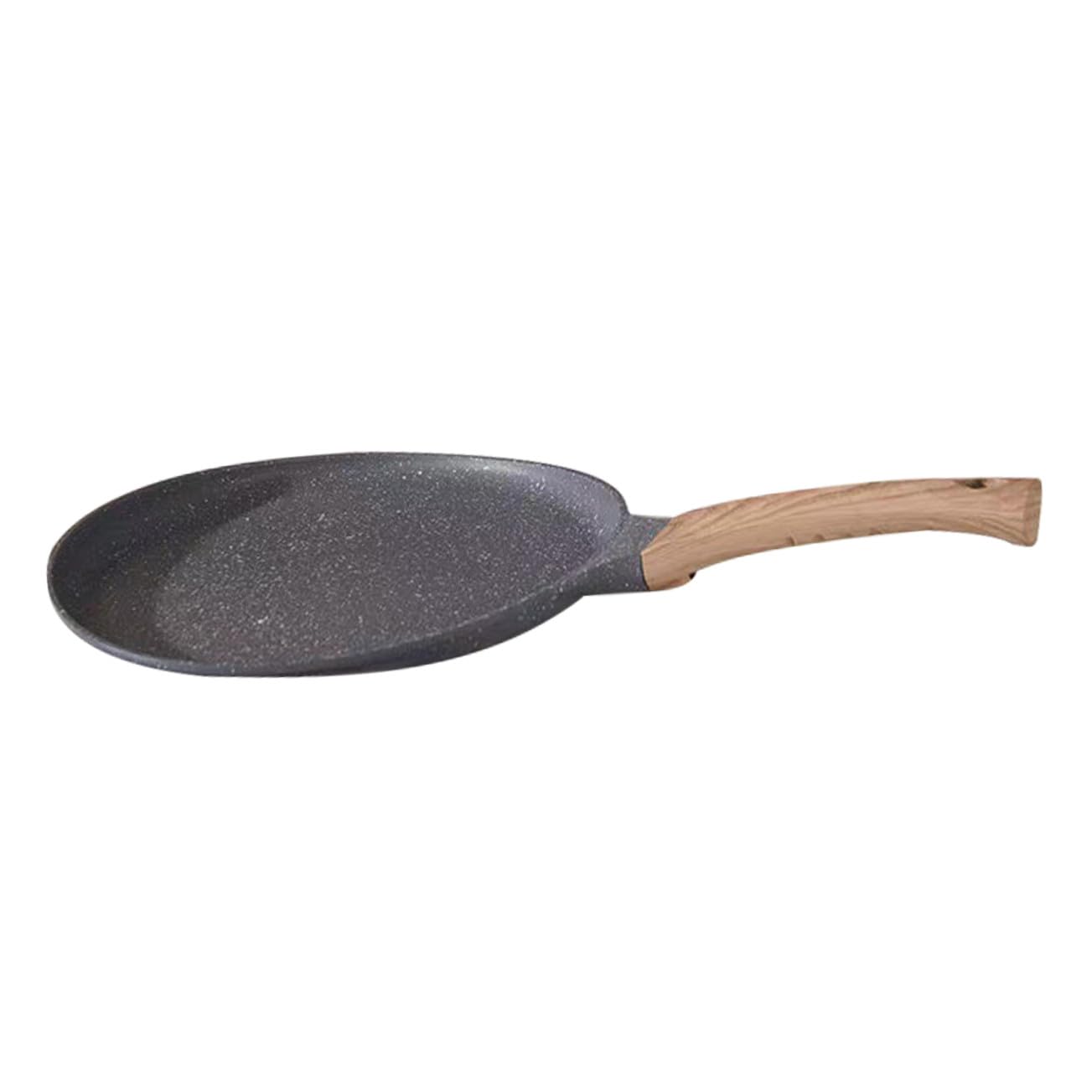 Poêle à crêpes antiadhésive en alliage d'aluminium avec poignée bois