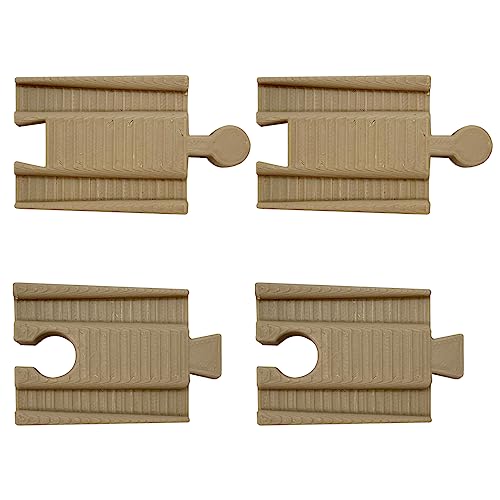 【Link Rail】木製レール プラレール 連結用レール 2種2セット (木製風) BRIO・IKEA・トーマス 等互換性あり