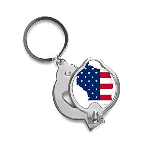 Coupe-ongles drapeau du Wisconsin en forme de carte d'Amérique