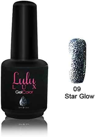 Lulu Lux Gel Nail Polish Soak Off UV LED Nail Art Gel Lacquer Varnish Gloss Beauty Salon Manicure - Star Glow Silver Glitter 15ml