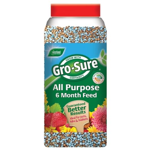 Gro-Sure All Purpose Slow Release Plant Food Dual Action Granules for Long-Lasting Blooms Slow Release Nutrients Ideal for Flowers Fruits & Vegetables Feeds for 6 Months (1.1Kg Jar)
