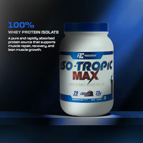 Image of Ronnie Coleman Signature Series Iso-Tropic Max, 907g (2lbs) | German Chocolate Cake | 29 Servings | Premium Whey Isolate Protein Powder