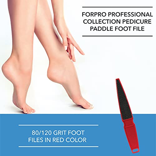 Forpro Pedicure Paddle Foot File, Double-Sided Foot File For Heels, Disposable & Sanitizable, 80/120 Grit, Red, Pack Of 12 #TOP4