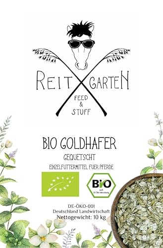 Reitgarten´s Bio Goldhafer gequetscht 10 kg Pferd Futter Kraftfutter Hafer ohne Zusatzstoffe Pferdefutter Organic