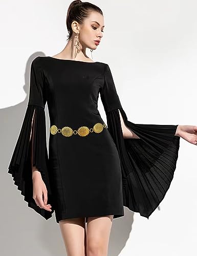 Image of TOPACC Western Metal Concho Belt for Women Cowgirl Chain Belts for Dresses Jeans Country Concert Outfit