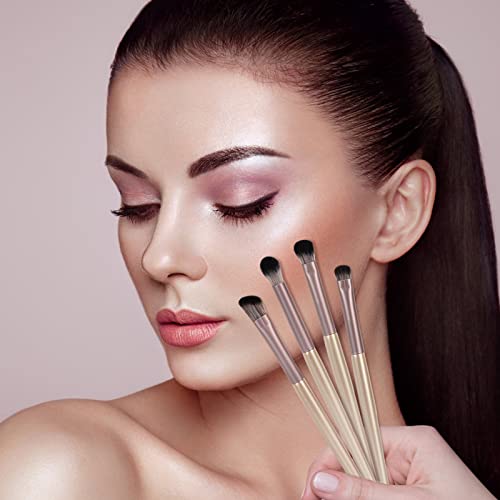 Juego de 4 Brochas de Maquillaje para Ojos Profesional de Pincel para Sombra de Ojos con Bolsa de PU Brochas para Ojos para Mezclar Sombras de Ojos, Delineador de Ojos - imagen 4