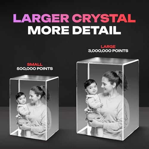 Custom Personalized 3D Holographic Photo Engraved and Etched Inside a Crystal with Your Own Picture – Perfect gifts for Birthdays, Weddings, Memorials, Mother’s Day, Valentine’s, and Christmas. - Image 2