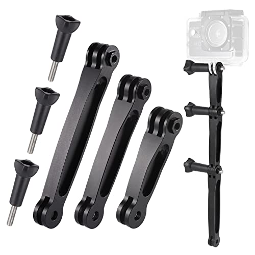 3 en 1 Kit de Bras d’Extension de Casque en Alliage d’Aluminium, Bras d’Extension Léger et Durable, Extension Pivotant Bras Compatible avec Gopro,...