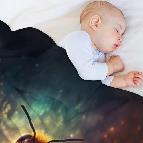 Couverture polaire abeille en flanelle de lit douce et premium