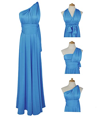 Image of Sexyshine Women's Backless Gown Dress Convertible Multi-Way Wrap Halter Cocktail Dress Bandage Bridesmaid Long Dresses
