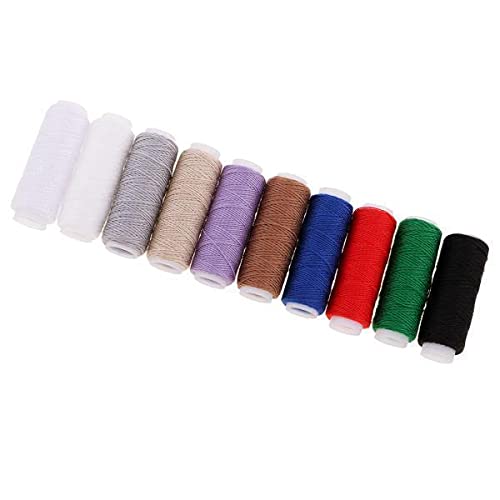 2x10 Spools Leather Jeans Sewing Thread Strong for Hand/Machine Mixed - Polyester Thread for Denim Sewing, Great for Sewing Machine or Hand Sewing - Perfect for Sewing