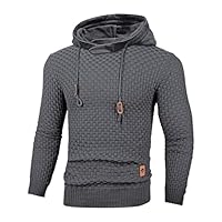 TARAINYA Pull Homme Sweat à Capuche Manches Longues Hoodies Pullover Casual avec Cordon Serrage Ajustable Gris foncé S