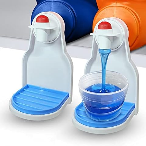Simplation [2 Pack] Laundry Detergent Cup Holder, Detergent Drip Catcher (Upgraded Drip Tray), No More Mess or Leaks, Grip Style Cover