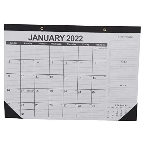 2022 Wall Calendar, Wall Calendar for Meetings Simple Calendar for Hanging Holes Reservation with Note Black Classic Cover