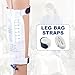 4 PCS 26''X 1'' Catheter Leg Bag Straps, White Reusable Elastic Stabilization Urinary Drainage Bag Fixation Tapes Non-Slip Adjustable Legbands
