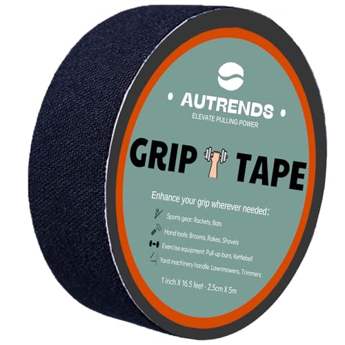 Autrends 2 PK Grip Tape - Multipurpose Cloth Grip Tape for Pull Up Bars Barbells Dumbbells Sports and Gym Equipment and Tools- 1 Inch x 16.5 Feet Each Roll