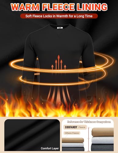 COOFANDY Mens Long Sleeve Casual Sweatshirts Crew Neck Fashion Pullover Fleece Winter Sweatshirt Soft Cotton Pullovers Black