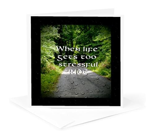 Greeting Card with Motorcycle Country Road Photo