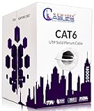 NewYork Cables | CAT6 Plenum Cable 1000ft (CMP) | UTP, 550MHz, 23AWG, 4Pair UTP 10GB Internet Cable | Quality Tested Bulk Ethernet Cable, for Networking & Gaming (White)