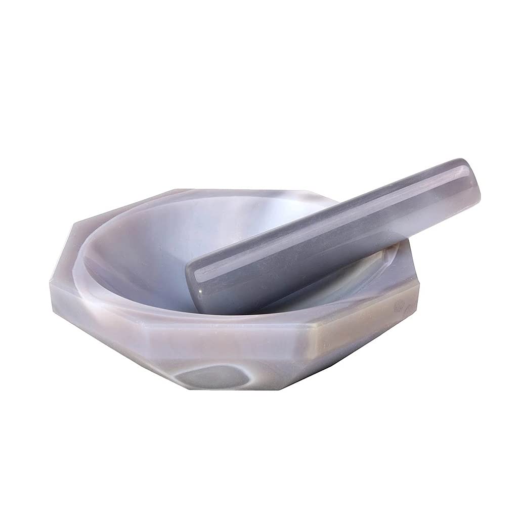 Molinillos de especias de ágata natural, juego de molinillo de mortero, molinos de condimentos de mano, olla para mezclar ajo y pimienta, mortero y maja, herramienta de cocina para moler