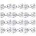 Neck Bowtie Tuxedo for Men Adjustable Solid Satin Pre-tied 12 Pcs Wedding Party (White)