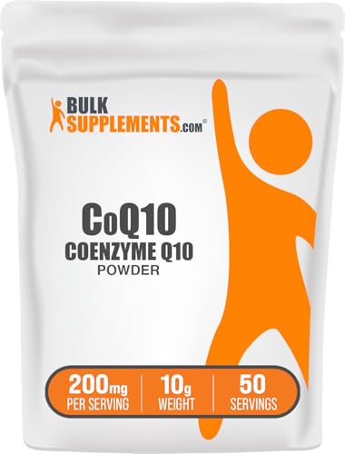 Image of BulkSupplements.com Coenzyme Q10 Powder - Coenzyme Q10 200mg Supplement, Nutritional Supplement - Gluten Free, 200mg per Serving, 10g (0.35 oz) (Pack of 1)