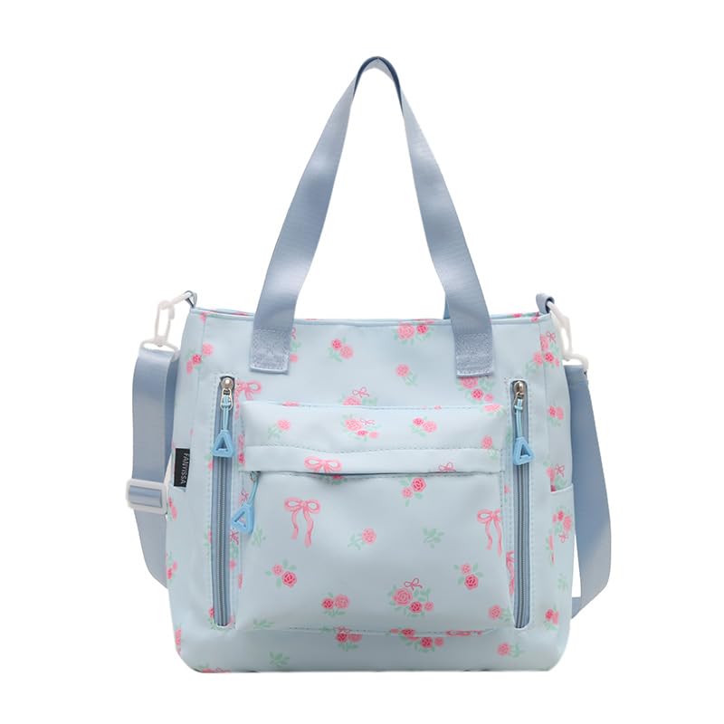 Floral Crossbody Bag Large Capacity Work Handbag with Pockets Everyday Hobo Bag for Women Travel Work