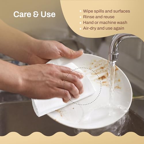 Image of IMECO Reusable Bamboo Kitchen Towel Roll | 2000 Times Washable | Soft & Highly Absorbent | Better Alternative to Dishcloth | 100GSM Paper Towel | Eco Bamboo Wipes for Kitchen Cleaning | 20 Sheets