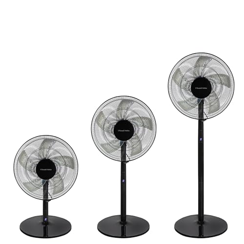 Russell Hobbs Tower Fan in Black - 3 in 1 Pedestal Fan with LED Display & Remote, 1.3m Height, 8 Speed Settings, Oscillating, 48W, 2 Year Guarantee