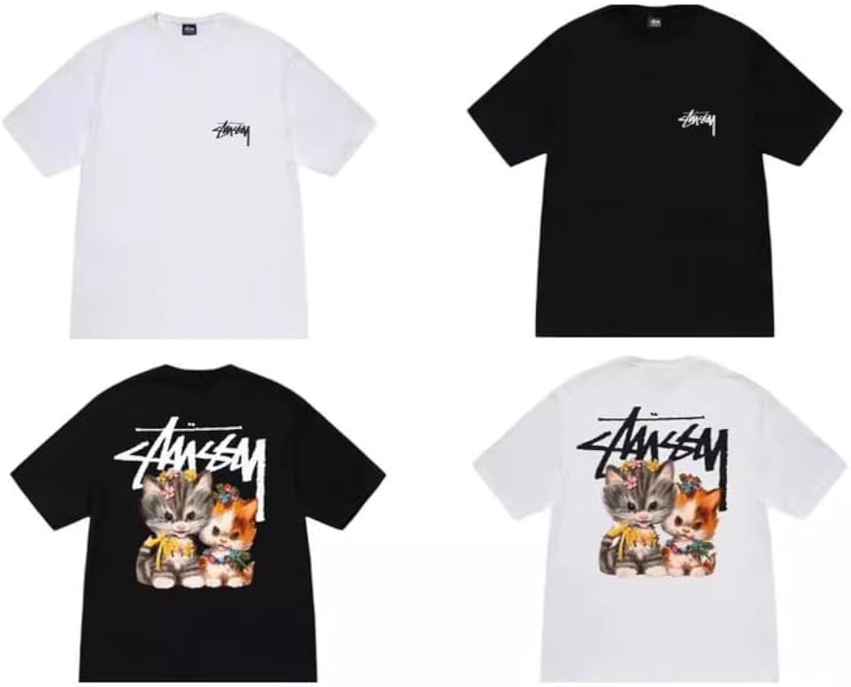 猫と毛糸玉デザイン Tシャツ 黒 黒ネコ【ブラック】半袖Tシャツ (kidsサイズ有り) | ビーアンキ