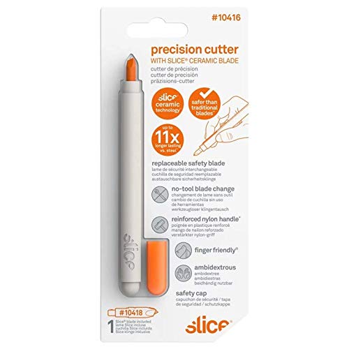 Slice 10416-CS New Precision Cutter 10416, Craft Cutter, Micro-Ceramic Blade Lasts up to 11x Longer Than Metal, Hobby Knife With Precision Blade, Replaceable Blade (12 Pack) by Slice - Image 2