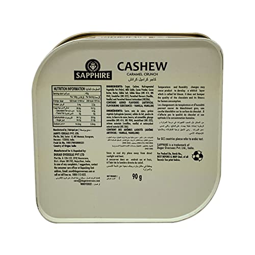 Image of Sapphire Chocolate Coated Nuts - Cashew Caramel Crunch Nuts, 90 g (Pack of 2) | Mouth Melting Milk Chocolate With Nutritious and Nutty Crunch