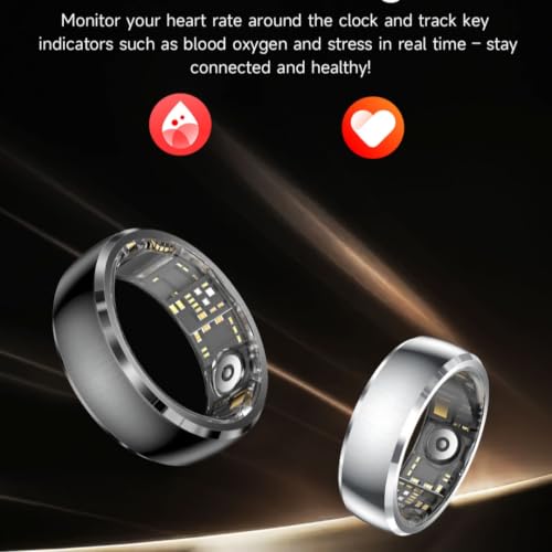 Image of Smart Ring with Gesture Control for Video Scrolling & Camera Remote Shutter, Fitness Tracker Ring with Heart Rate Sleep Blood Oxygen Monitor, IP68 Waterproof, No Subscription