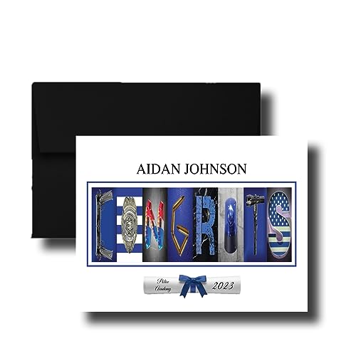 Police Academy Graduation Card Personalized, Officer, Law Enforcement, Force, Class of 2023, Congrats, Congratulations Graduate Guard Defend (CC21W)