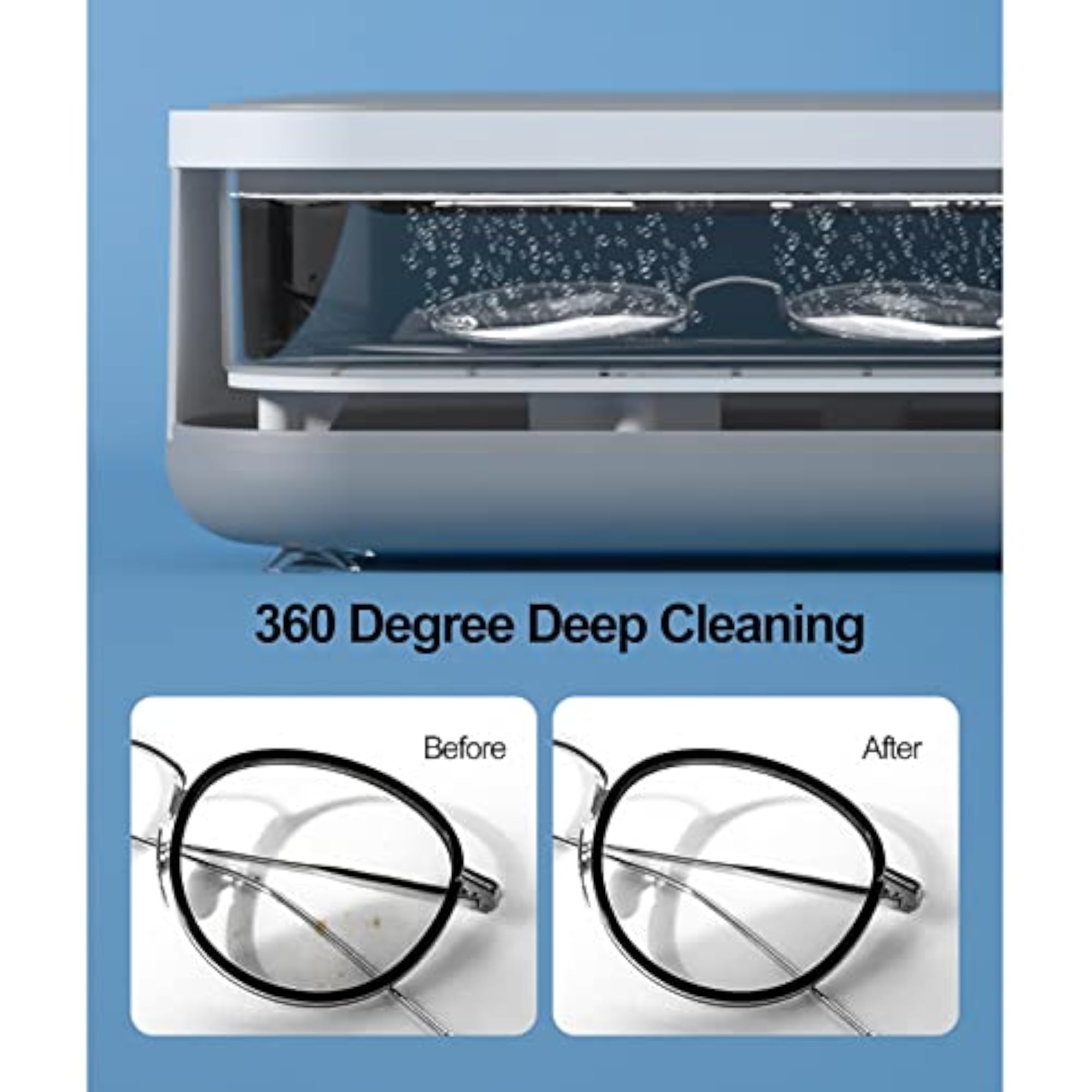 Mini Jewelry Cleaner, 300ml Portable Professional Cleaning Machine