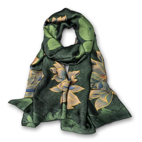 LittleMax Long Mulberry Silk Feeling Scraf Fashon Floral Scarves Large Lightweight Sunscreen Shawls Wraps for Women