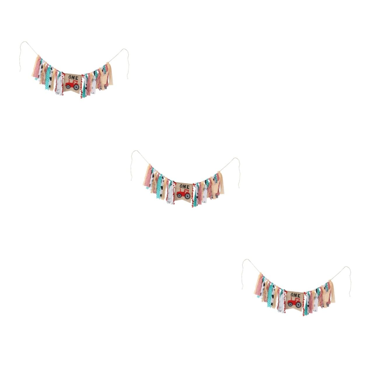 Toyvian 3stücke Geburtstagsfeier Bunting Flagge Bunten Stoffstreifen Für Dekorierte Stühle Festliche One Buchstaben-partydekoration Für Kindergeburtstage Und Babypartys