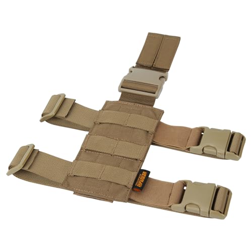 EXCELLENT ELITE SPANKER Taktisch Drop Beinholster Einstellbar Beinholster Tasche Molle beinholste für Linkes/Rechtes Bein(Braun)